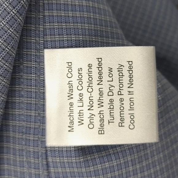 Kenneth Cole Awearness Button Up Shirt Size 18.5-34/35 Blue #66 - Picture 7 of 7